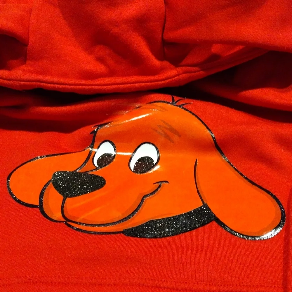 Red Hoodie with Cartoon Dog Design - Picture 6 of 6